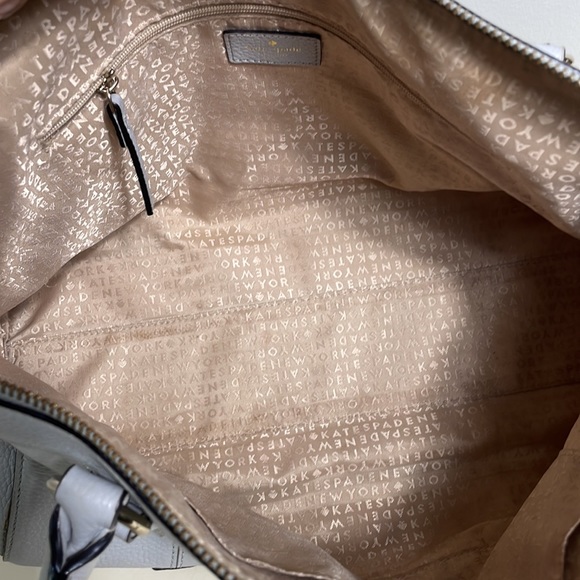 Kate Spade Large Grey Leather Zippered Top Handle Satchel *See Description* - Picture 9 of 17